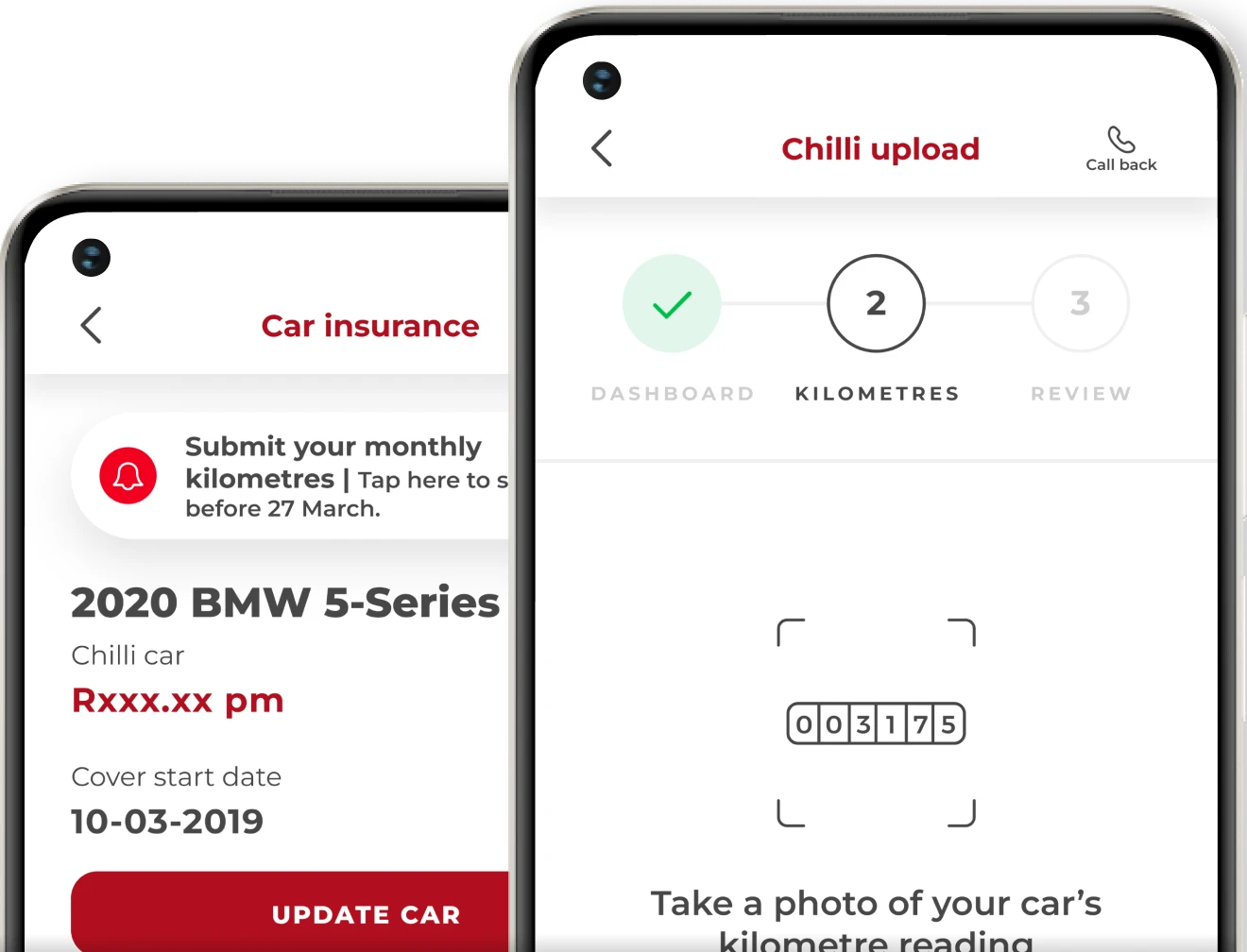 Personal Portable Possessions - App SSP Mileage Screenshots